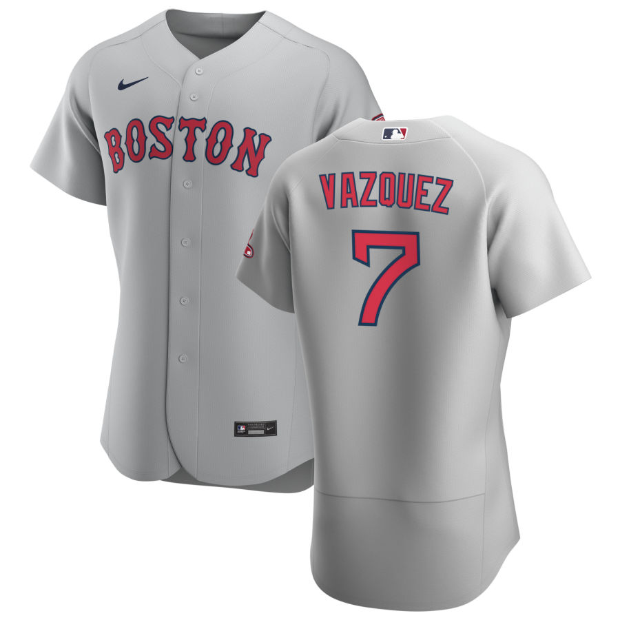 Boston Red Sox #7 Christian Vazquez Men Nike Gray Road 2020 Authentic Team MLB Jersey